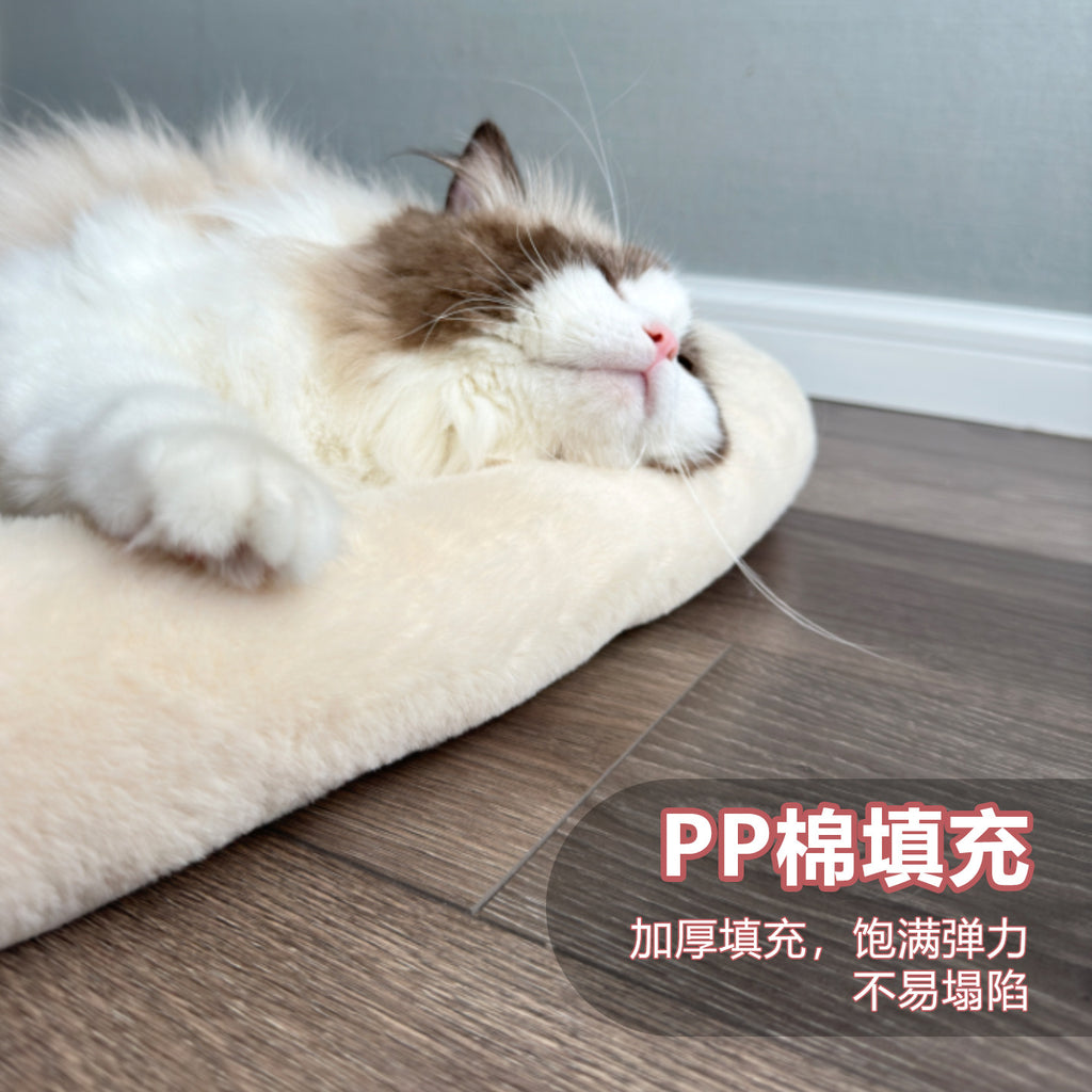Imitation Rabbit Fur Cat Bed Winter Cat Sleeping Pad Quilted Bottom Machine Washable Cat Mat Plush Cat Bed Winter Warm Cat Bed