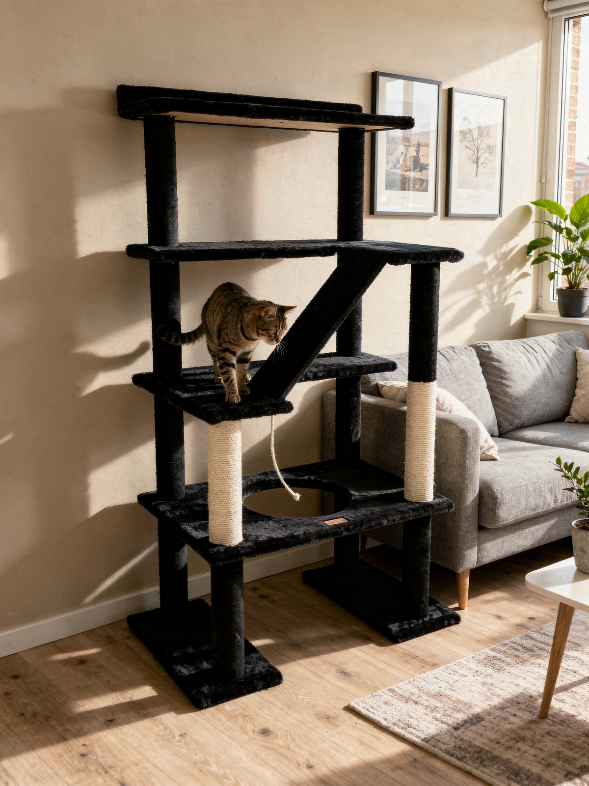 Maine Coon 65" Cat Tower - 5-Level Cat Tree
