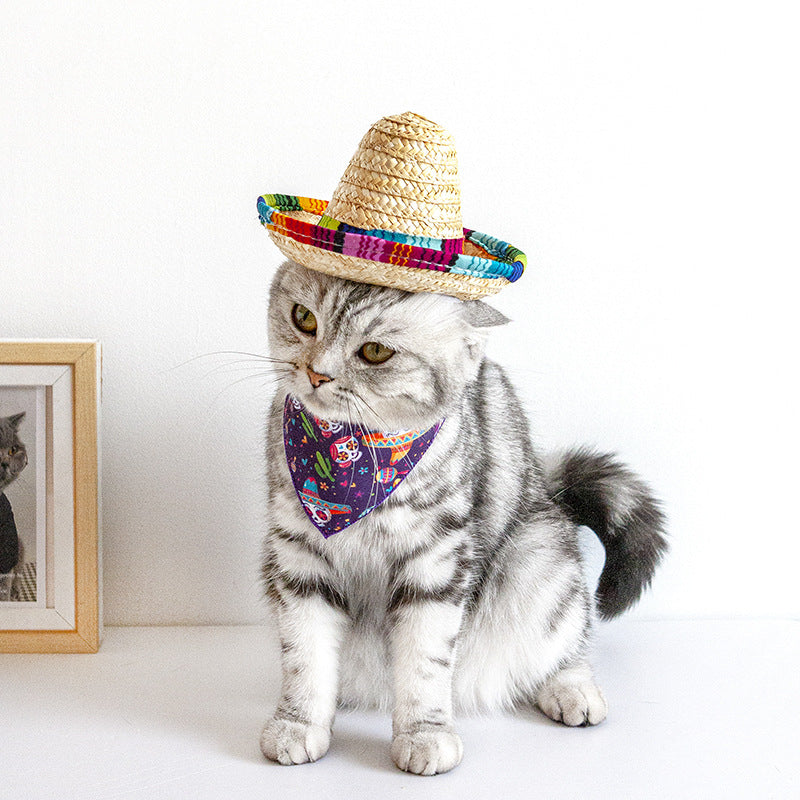 Pet Supplies Straw Mini Pet Dog Straw Hat