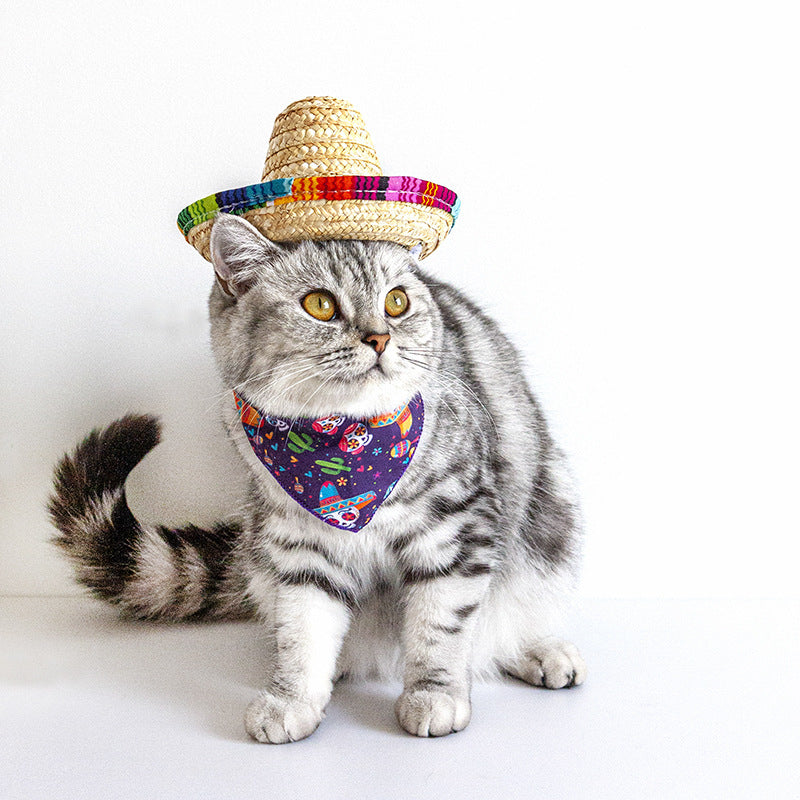 Pet Supplies Straw Mini Pet Dog Straw Hat
