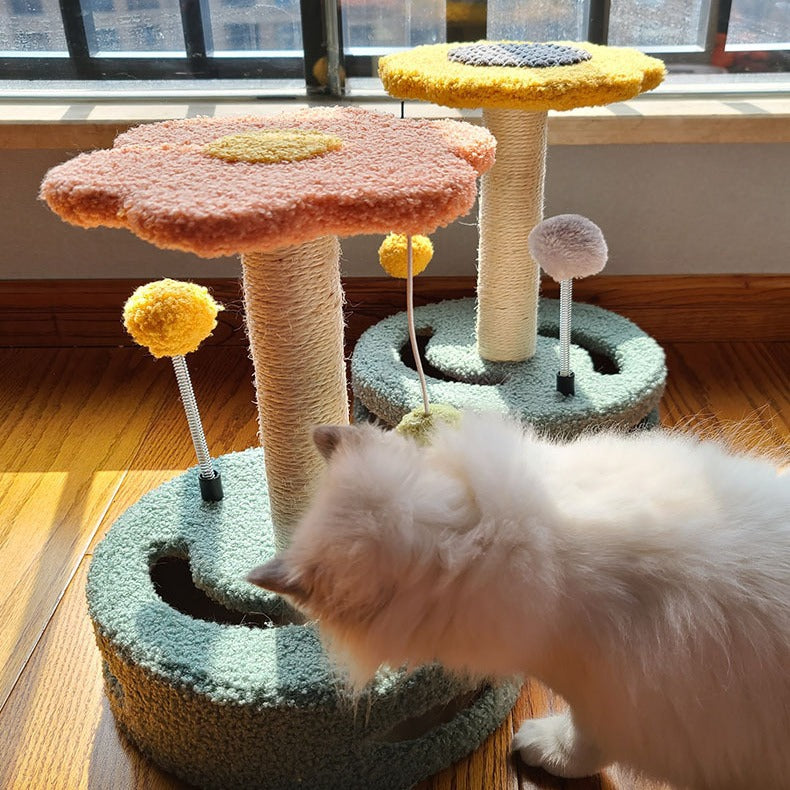 Cat Climbing Frame, Cat Scratching Post, Sisal Wear-Resistant Kitten Toy, Multifunctional Cat Entertainment Stand, Small Apartment Jumping Platform, Claw Sharpening Entertainment