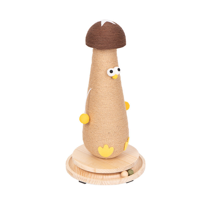 Mushroom Chicken Cat Scratching Column Cat Climbing Rack Vertical Sisal Grinding Claw Cat Scratching Board Scratch-resistant Small Cat Cat Toy
