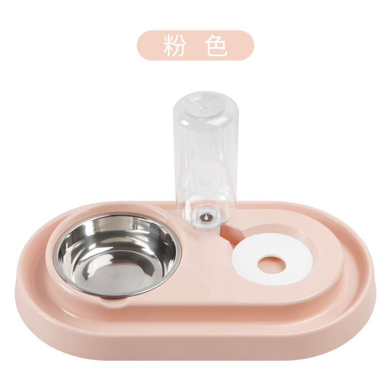 Extra Large Oval With Drinking Bottle Anti-ants Pet Double Bowls