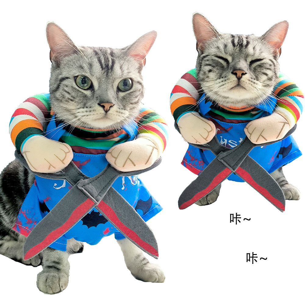 New Product Pet Halloween Scissors-Hand Funny Costume Cat With Scissors Funny Outfit Standing Transformation Costume