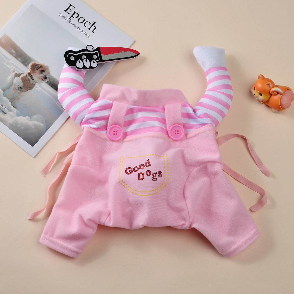 Pet Deadly Doll Halloween Costume Cat Cosplay Killer Transformation Costume Funny Play Party Costume