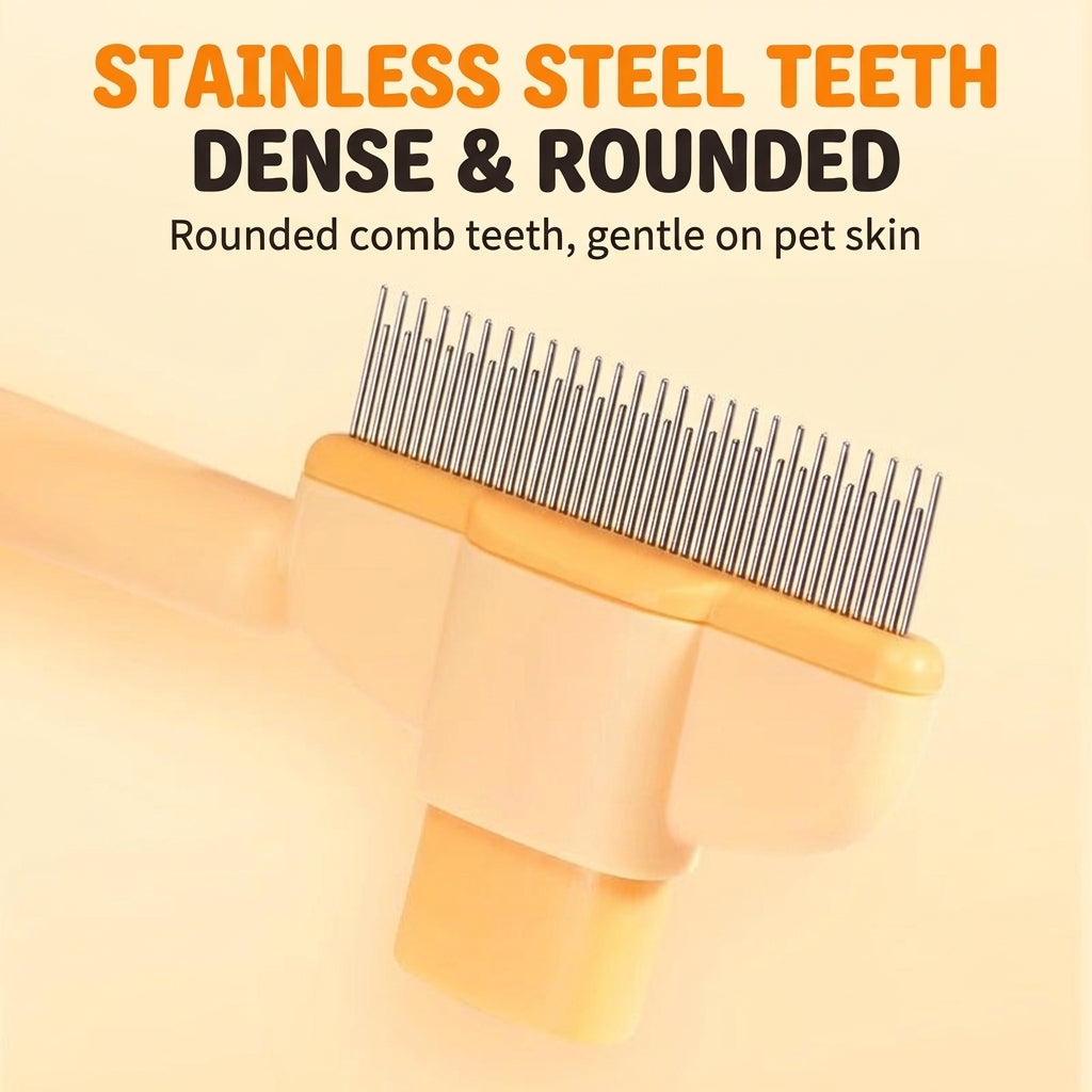 Stainless steel rounded teeth grooming comb designed for skin protection