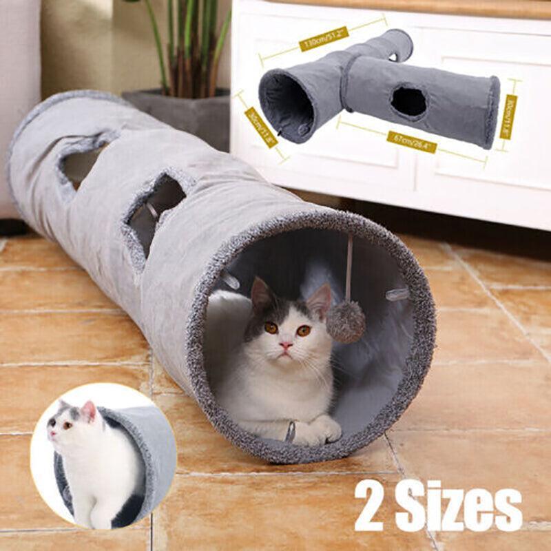 Cat Tunnel Pet Toys Play Hide Tube With Ball For Large Cat Dogs Rabbit
