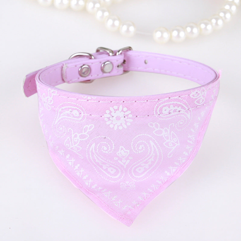 7-color Pet Saliva Towel Cat Dog Collar Triangle Towel Dual-use Small And Medium-sized Dog Teddy Pet Supplies