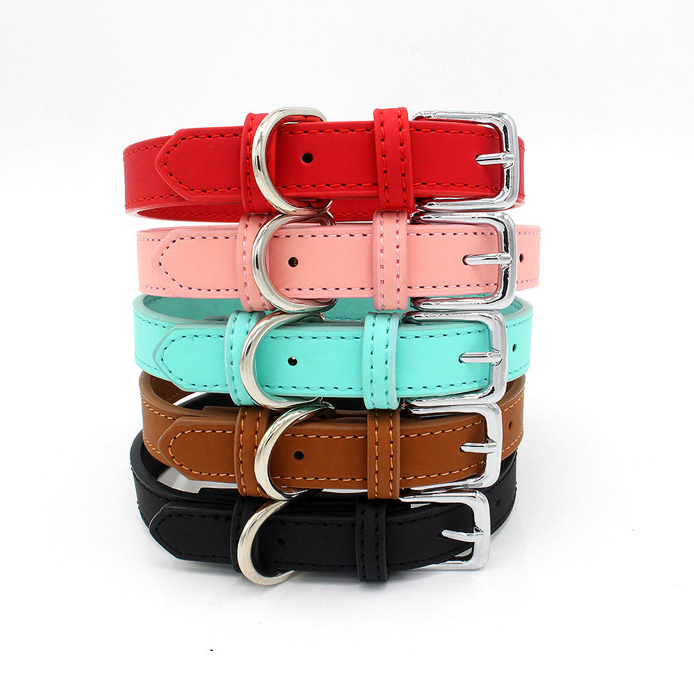 New Comfortable Skin Feeling PU Leather Pet Collar Small And Medium-sized Dog Collar Cat Collar Pet Supplies