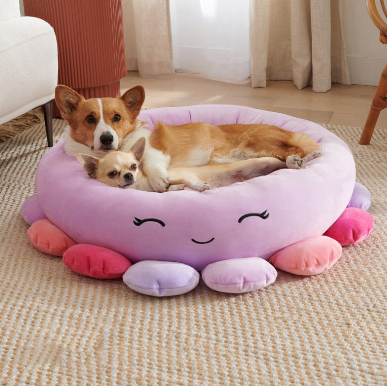 Pet Mat Cartoon Frog Octopus Pineapple Dolphin Round Pet Kennel Cat House Cat Dog