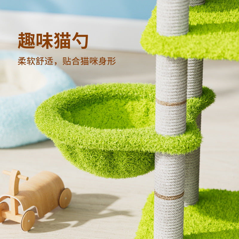 Colorful Mushroom Sisal Barrel Cat Climbing Rack Cat Nest Cat Tree Integrated Mushroom Tree Hole Cat Toy