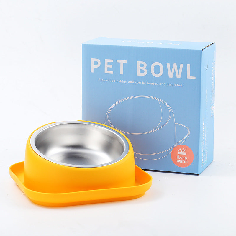 Pet Bowl, Cat Bowl, Slanted Mouth Bowl, Dog Food Bowl, Anti-Knock Over Dog Bowl, Cervical Vertebra Protection Stainless Steel Dog Bowl, Pet Feeder
