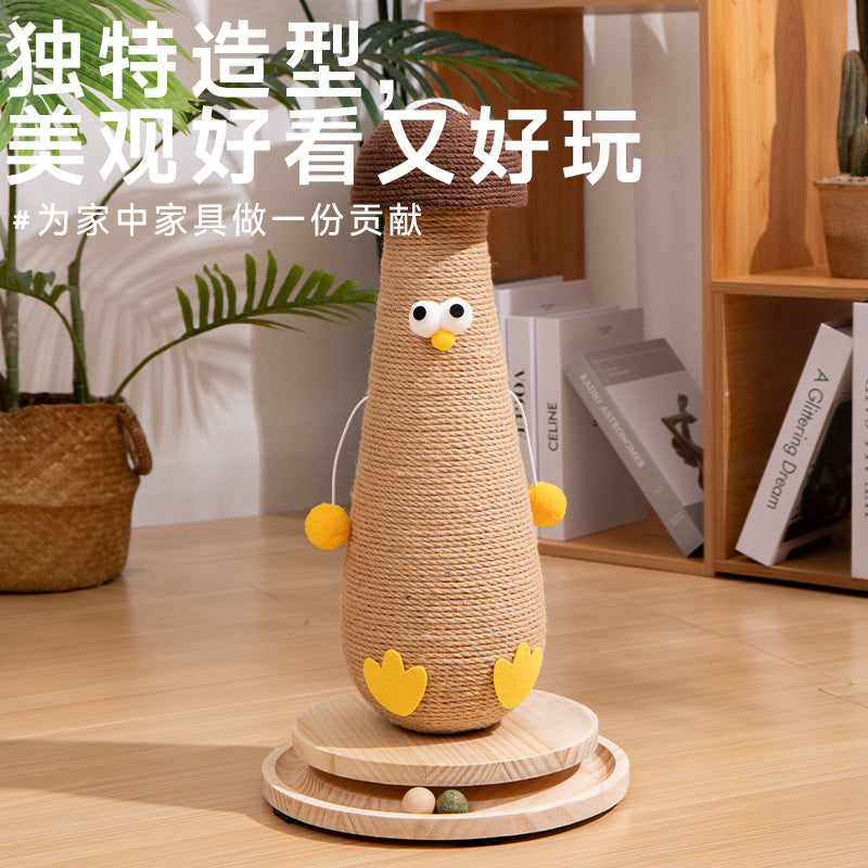 Mushroom Chicken Cat Scratching Column Cat Climbing Rack Vertical Sisal Grinding Claw Cat Scratching Board Scratch-resistant Small Cat Cat Toy