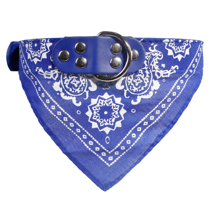 7-color Pet Saliva Towel Cat Dog Collar Triangle Towel Dual-use Small And Medium-sized Dog Teddy Pet Supplies