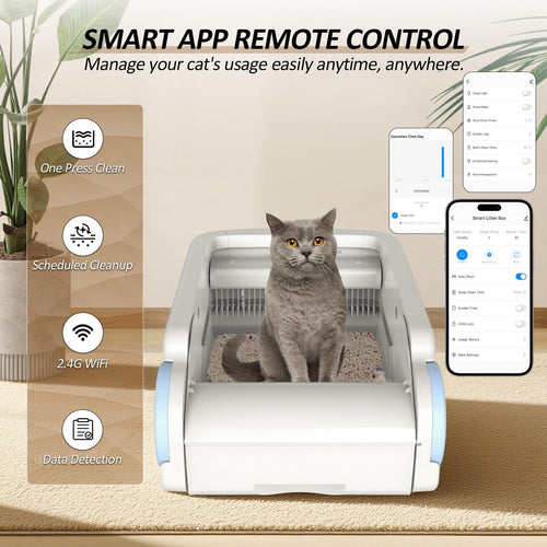 Automatic Shoveling Excrement Cat Sand Table Pet Cat Smart Cat Litter Box Cleaning Equipment Anti-splash Cat Toilet Wifi Control