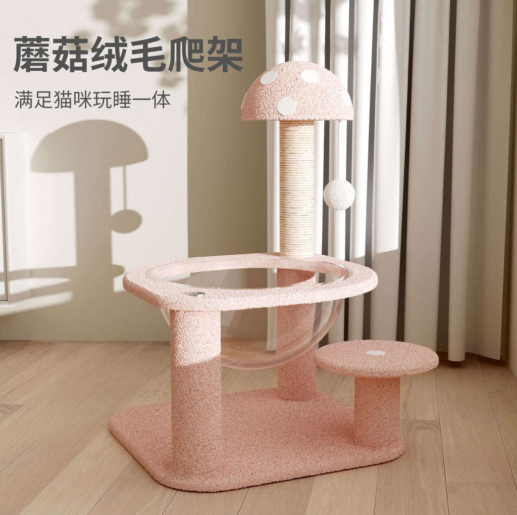Handmade Flannel Cat Climbing Rack Small Sisal Cat Scratch Column Space Capsule Cat Nest Simple Cat Jumping Platform Cat Toy Cat Scratch Board