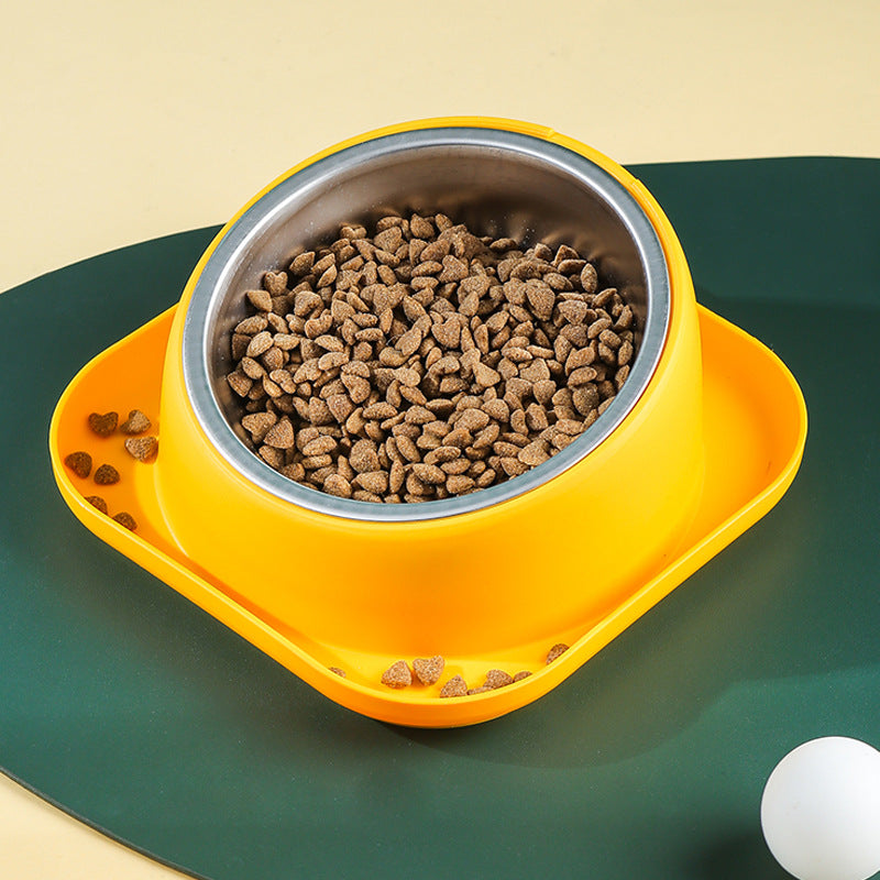 Pet Bowl, Cat Bowl, Slanted Mouth Bowl, Dog Food Bowl, Anti-Knock Over Dog Bowl, Cervical Vertebra Protection Stainless Steel Dog Bowl, Pet Feeder