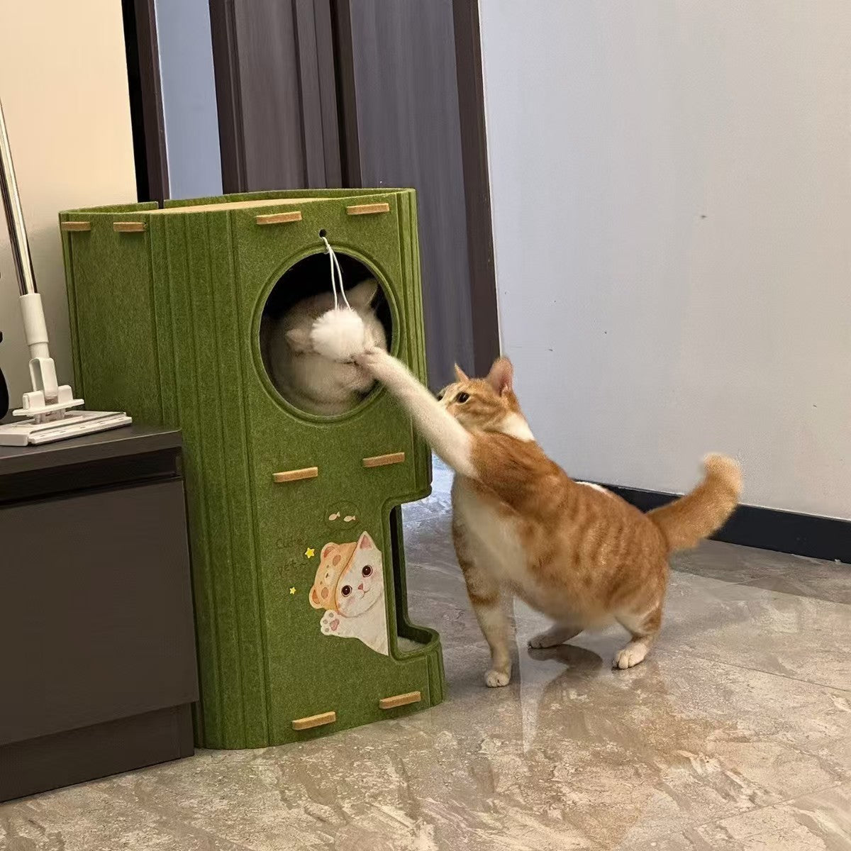 Winter Cat Climbing Frame Cat Tree Cat Nest Double-layer Closed Integrated Winter Cat House Grab Board Warm Tree Hole Cat Multi-layer