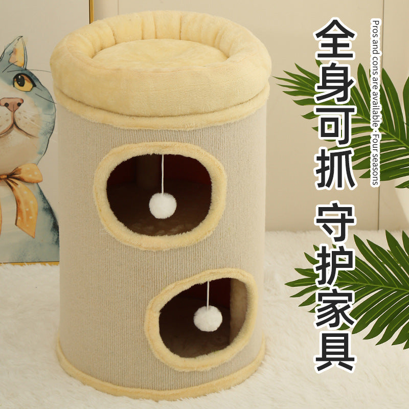 Cat Nest Bucket Sisal Bucket Cat Climbing Frame Cat Nest Winter Warmth Multi-Cat Family Cat House Cat Scratching Post House Cat Scratching Board