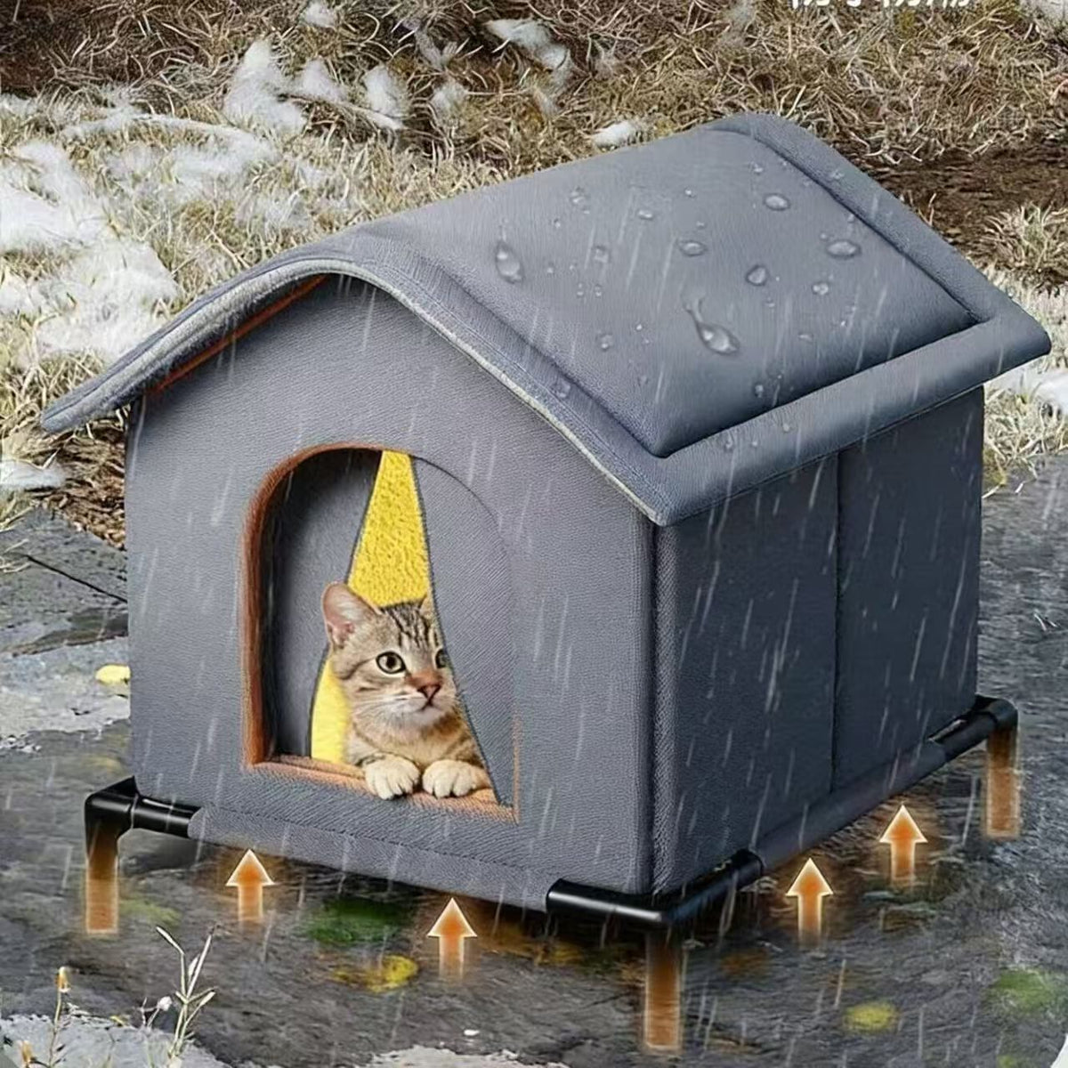 Outdoor Cat Shelter, Windproof And Waterproof, Suitable For All Seasons, Enclosed Dog House For Stray Cats, Keeps Them Warm And Protected From The Cold