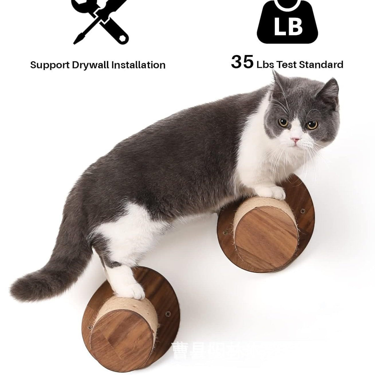 Wooden Cat Climbing Frame Wall-Mounted Cat Stairs Sisal Rope Cat Scratching Post Climbing Stairs Cat Scratching Post Cat Toy