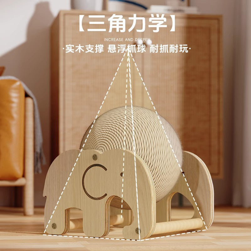 Cat Scratching Board, Cat Toy, Wooden Cat Scratching Ball, Rabbit Claw Sharpening Rope, Cat Climbing Frame, Durable Cat Scratching Post, Pet Supplies